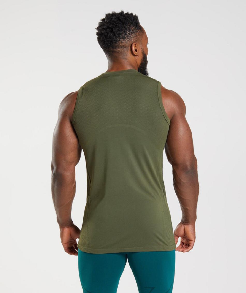 Podkoszulki Męskie Gymshark 315 Seamless Oliwkowe Zielone | PL 4022YXF